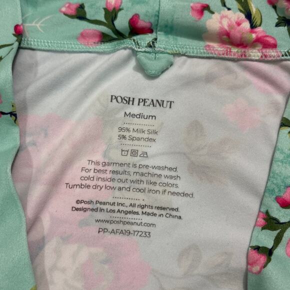 Posh Peanut Milk Silk Womens Medium Floral Robe Postpartum Loungewear Comfy - Picture 2 of 6